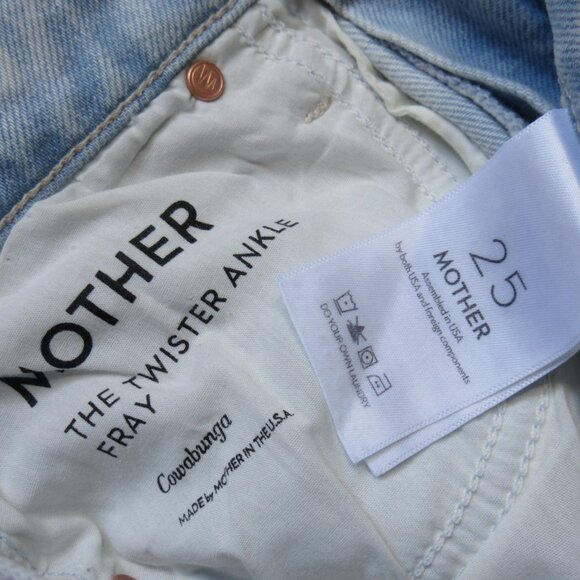 NWT Mother The Twister Ankle Fray in Cowabunga Wide Leg Jeans 25 - Picture 10 of 14